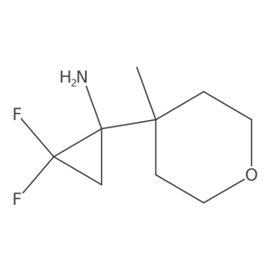 2,2-Difluoro-1-(4-methyloxan-4-yl)cyclopropan-1-amine Structure