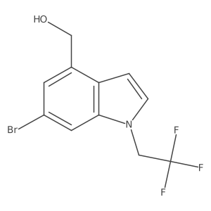 [6-Bromo-1-(2,2,2-trifluoro-ethyl)-1H-indol-4-yl]-methanol Structure