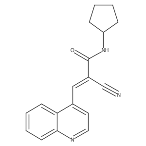 2-cyano-N-cyclopentyl-3-(quinolin-4-yl)prop-2-enamide Structure