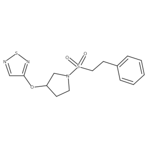 3-((1-(Phenethylsulfonyl)pyrrolidin-3-yl)oxy)-1,2,5-thiadiazole结构式