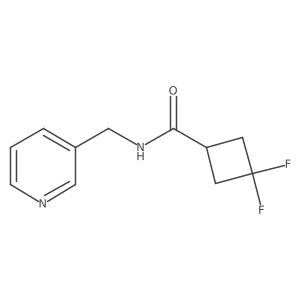 3,3-difluoro-N-[(pyridin-3-yl)methyl]cyclobutane-1-carboxamide结构式