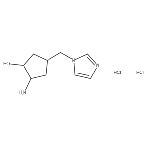 (1R,2R)-2-Amino-4-(imidazol-1-ylmethyl)cyclopentan-1-ol;dihydrochloride Structure