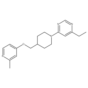 4-Ethyl-6-(4-{[(2-methylpyridin-4-yl)oxy]methyl}piperidin-1-yl)pyrimidine结构式
