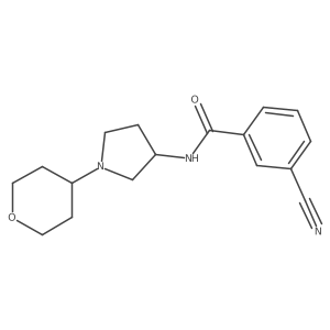 3-Cyano-N-[1-(oxan-4-yl)pyrrolidin-3-yl]benzamide Structure