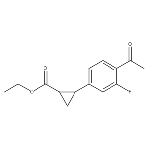Ethyl (1S,2S)-2-(4-acetyl-3-fluorophenyl)cyclopropane-1-carboxylate Structure