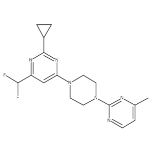 2-Cyclopropyl-4-(difluoromethyl)-6-[4-(4-methylpyrimidin-2-yl)piperazin-1-yl]pyrimidine结构式