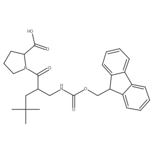 (2R)-1-{2-[({[(9H-fluoren-9-yl)methoxy]carbonyl}amino)methyl]-4,4-dimethylpentanoyl}pyrrolidine-2-carboxylic acid结构式
