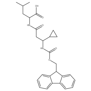 (2S)-2-[3-cyclopropyl-3-({[(9H-fluoren-9-yl)methoxy]carbonyl}amino)propanamido]-4-methylpentanoic acid结构式