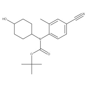 tert-butyl N-(4-cyano-2-methylphenyl)-N-(4-hydroxycyclohexyl)carbamate结构式