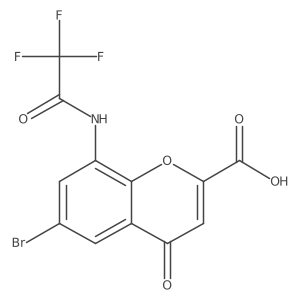 6-bromo-4-oxo-8-(2,2,2-trifluoroacetamido)-4H-chromene-2-carboxylic acid结构式