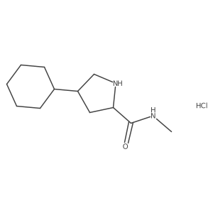 (2S,4S)-4-cyclohexyl-N-methylpyrrolidine-2-carboxamide hydrochloride结构式