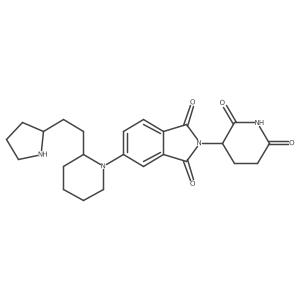 2-(2,6-dioxopiperidin-3-yl)-5-(2-{2-[(2S)-pyrrolidin-2-yl]ethyl}piperidin-1-yl)-2,3-dihydro-1H-isoindole-1,3-dione结构式