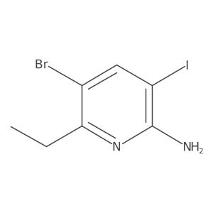 5-Bromo-6-ethyl-3-iodopyridin-2-amine结构式