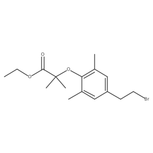Ethyl 2-(4-(2-bromoethyl)-2,6-dimethylphenoxy)-2-methylpropanoate结构式