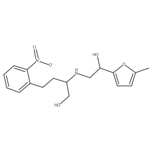 2-{[2-Hydroxy-2-(5-methylfuran-2-yl)ethyl]amino}-4-(2-nitrophenyl)butan-1-ol结构式