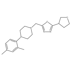 1-(2,4-Dimethylphenyl)-4-{[5-(oxolan-3-yl)-1,3,4-oxadiazol-2-yl]methyl}piperazine Structure