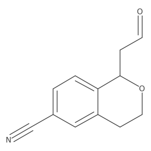 1-(2-Oxoethyl)-3,4-dihydro-1H-2-benzopyran-6-carbonitrile结构式
