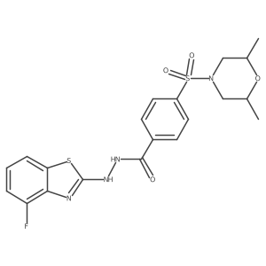 4-((2,6-dimethylmorpholino)sulfonyl)-N'-(4-fluorobenzo[d]thiazol-2-yl)benzohydrazide Structure