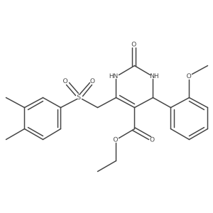 Ethyl 6-[(3,4-dimethylbenzenesulfonyl)methyl]-4-(2-methoxyphenyl)-2-oxo-1,2,3,4-tetrahydropyrimidine-5-carboxylate结构式