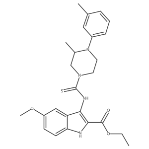 ethyl 5-methoxy-3-[[3-methyl-4-(m-tolyl)piperazine-1-carbothioyl]amino]-1H-indole-2-carboxylate结构式
