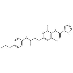 N-(4-amino-2-((2-((4-ethoxyphenyl)amino)-2-oxoethyl)thio)-6-oxo-1,6-dihydropyrimidin-5-yl)furan-2-carboxamide Structure