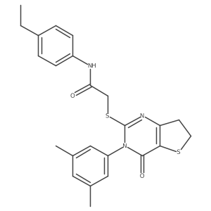 2-((3-(3,5-dimethylphenyl)-4-oxo-3,4,6,7-tetrahydrothieno[3,2-d]pyrimidin-2-yl)thio)-N-(4-ethylphenyl)acetamide结构式