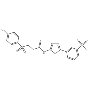 3-((4-chlorophenyl)sulfonyl)-N-(5-(3-(methylsulfonyl)phenyl)-1,3,4-oxadiazol-2-yl)propanamide Structure
