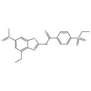 4-(ethylsulfonyl)-N-(4-methoxy-6-nitrobenzo[d]thiazol-2-yl)benzamide结构式