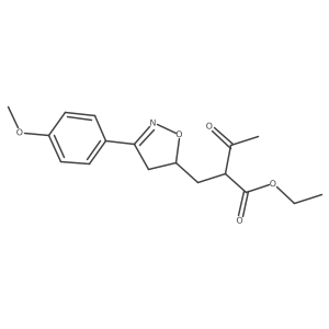 Ethyl 2-((3-(4-methoxyphenyl)-4,5-dihydroisoxazol-5-yl)methyl)-3-oxobutanoate Structure