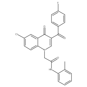2-(6-chloro-3-(4-fluorobenzoyl)-4-oxoquinolin-1(4H)-yl)-N-(o-tolyl)acetamide结构式