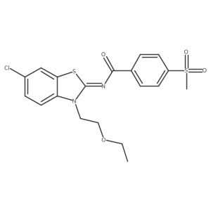 (Z)-N-(6-chloro-3-(2-ethoxyethyl)benzo[d]thiazol-2(3H)-ylidene)-4-(methylsulfonyl)benzamide结构式