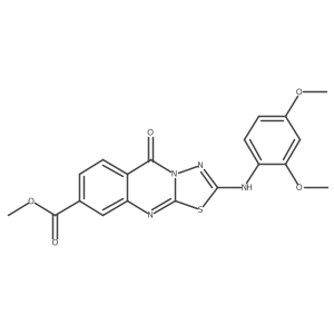 methyl 2-[(2,4-dimethoxyphenyl)amino]-5-oxo-5H-[1,3,4]thiadiazolo[2,3-b]quinazoline-8-carboxylate Structure