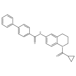 N-(1-(cyclopropanecarbonyl)-1,2,3,4-tetrahydroquinolin-6-yl)-[1,1'-biphenyl]-4-carboxamide结构式