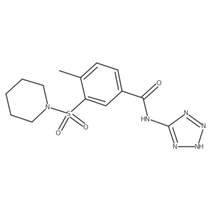 4-methyl-3-(piperidin-1-ylsulfonyl)-N-(1H-tetrazol-5-yl)benzamide结构式
