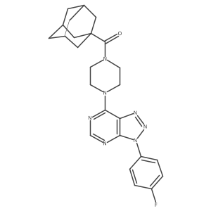 1-(adamantane-1-carbonyl)-4-[3-(4-fluorophenyl)-3H-[1,2,3]triazolo[4,5-d]pyrimidin-7-yl]piperazine结构式