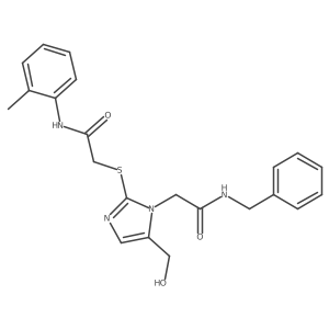 N-benzyl-2-(5-(hydroxymethyl)-2-((2-oxo-2-(o-tolylamino)ethyl)thio)-1H-imidazol-1-yl)acetamide结构式