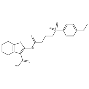 2-(4-((4-Methoxyphenyl)sulfonyl)butanamido)-4,5,6,7-tetrahydrobenzo[b]thiophene-3-carboxamide结构式