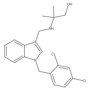 2-[[[1-[(2,4-Dichlorophenyl)methyl]-1H-indol-3-yl]methyl]amino]-2-methyl-1-propanol结构式