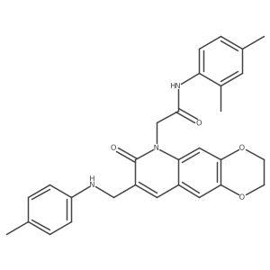 N-(2,4-dimethylphenyl)-2-(7-oxo-8-((p-tolylamino)methyl)-2,3-dihydro-[1,4]dioxino[2,3-g]quinolin-6(7H)-yl)acetamide结构式