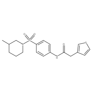 N-{4-[(3-methylpiperidin-1-yl)sulfonyl]phenyl}-2-(thiophen-3-yl)acetamide结构式