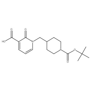 1-({1-[(Tert-butoxy)carbonyl]piperidin-4-yl}methyl)-2-oxo-1,2-dihydropyridine-3-carboxylic acid结构式