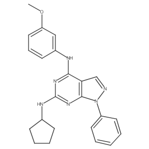N6-cyclopentyl-N4-(3-methoxyphenyl)-1-phenyl-1H-pyrazolo[3,4-d]pyrimidine-4,6-diamine Structure