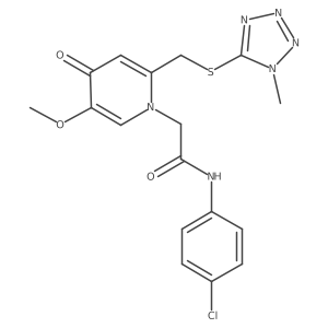 N-(4-chlorophenyl)-2-(5-methoxy-2-(((1-methyl-1H-tetrazol-5-yl)thio)methyl)-4-oxopyridin-1(4H)-yl)acetamide结构式