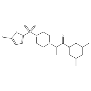 2-[4-(5-Bromothiophen-2-yl)sulfonylpiperazin-1-yl]-1-(3,5-dimethylpiperidin-1-yl)propan-1-one Structure