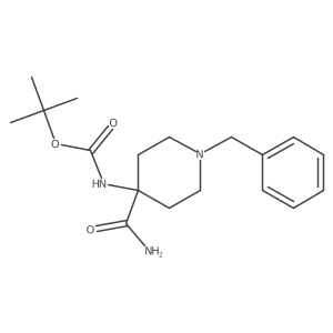 Tert-butyl (1-benzyl-4-carbamoylpiperidin-4-yl)carbamate Structure