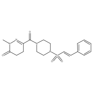 2-Methyl-6-[4-(2-phenylethenesulfonyl)piperazine-1-carbonyl]-2,3,4,5-tetrahydropyridazin-3-one结构式