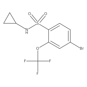 4-bromo-N-cyclopropyl-2-(trifluoromethoxy)benzenesulfonamide结构式
