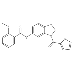2-(methylthio)-N-(1-(thiophene-2-carbonyl)indolin-6-yl)nicotinamide Structure