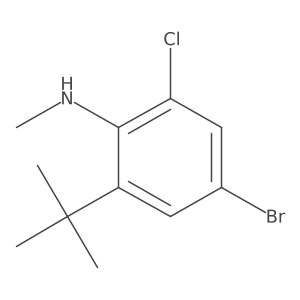 4-Bromo-2-chloro-6-(1,1-dimethylethyl)-N-methylbenzenamine结构式