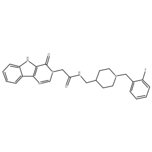 N-((1-(2-fluorobenzyl)piperidin-4-yl)methyl)-2-(4-oxo-4,5-dihydro-3H-pyrimido[5,4-b]indol-3-yl)acetamide Structure